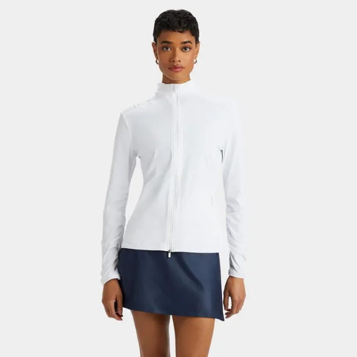 Mid Layers Women GFORE FEATHERWEIGHT SILKY TECH NYLON FULL ZIP MID LAYER Snow
