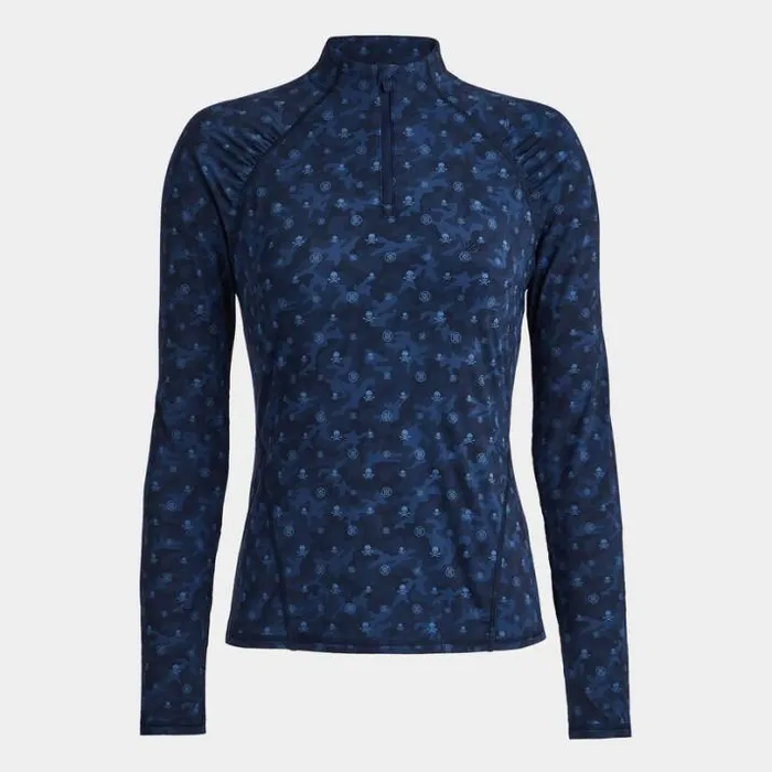 Mid Layers Women GFORE ICON CAMO SILKY TECH NYLON RUCHED QUARTER ZIP PULLOVER Twilight Mid Layers Women GFORE ICON CAMO SILKY TECH NYLON RUCHED QUARTER ZIP PULLOVER Twilight