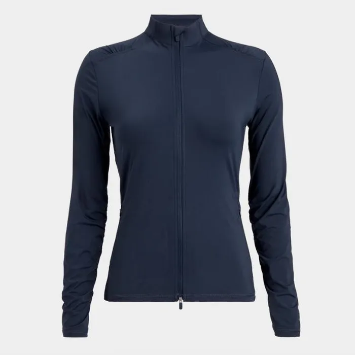 Mid Layers Women GFORE SILKY TECH NYLON RUCHED FULL ZIP LAYER Twilight
