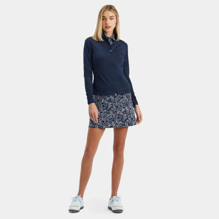 Mid Layers Women GFORE SILKY TECH NYLON RUCHED FULL ZIP LAYER Twilight