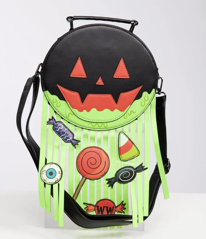 Mini Pumpkin Neon Green Barf Bag AccessoriesHalloween Unique Vintage Accessories Mini Pumpkin Neon Green Barf Bag AccessoriesHalloween Unique Vintage Accessories