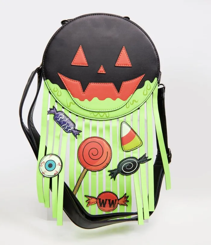 Mini Pumpkin Neon Green Barf Bag AccessoriesHalloween Unique Vintage Accessories