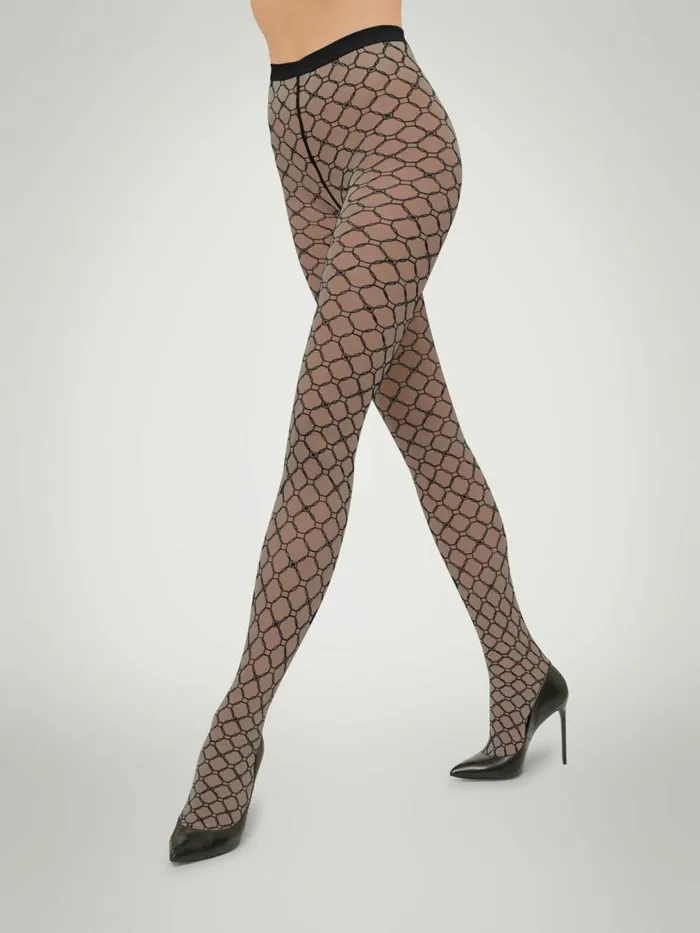 Monogram Tights Black Women Wolford Tights
