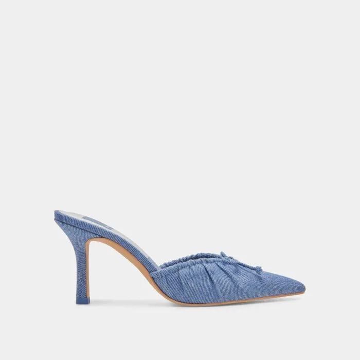 Mules and Clogs Shop Dolce Vita Kairi Heels Blue Denim Blue Denim