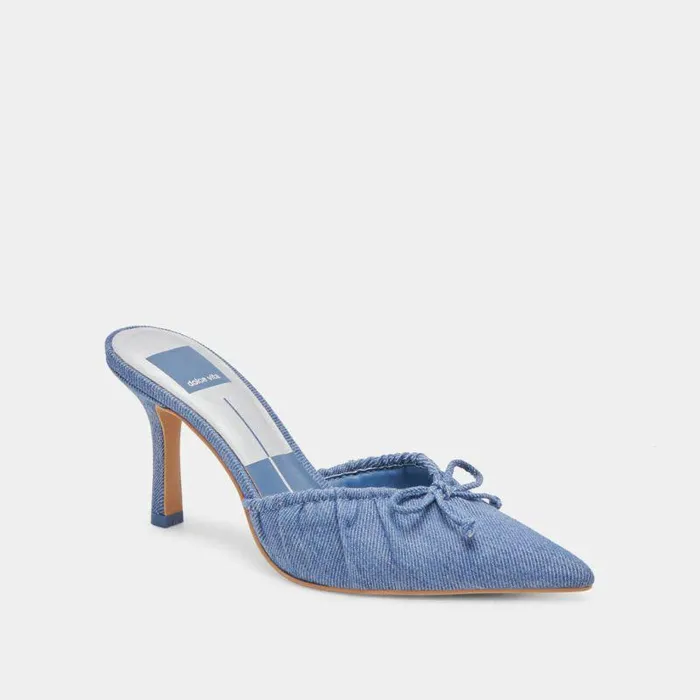 Mules and Clogs Shop Dolce Vita Kairi Heels Blue Denim Blue Denim