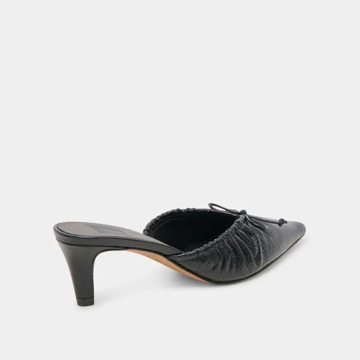 Mules and Clogs Shop Dolce Vita Kairi Mid Heels Midnight Crinkle Patent Midnight Crinkle Patent