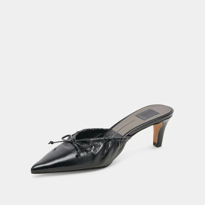 Mules and Clogs Shop Dolce Vita Kairi Mid Heels Midnight Crinkle Patent Midnight Crinkle Patent