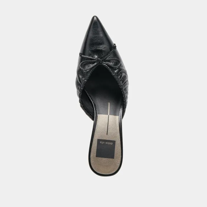 Mules and Clogs Shop Dolce Vita Kairi Mid Heels Midnight Crinkle Patent Midnight Crinkle Patent