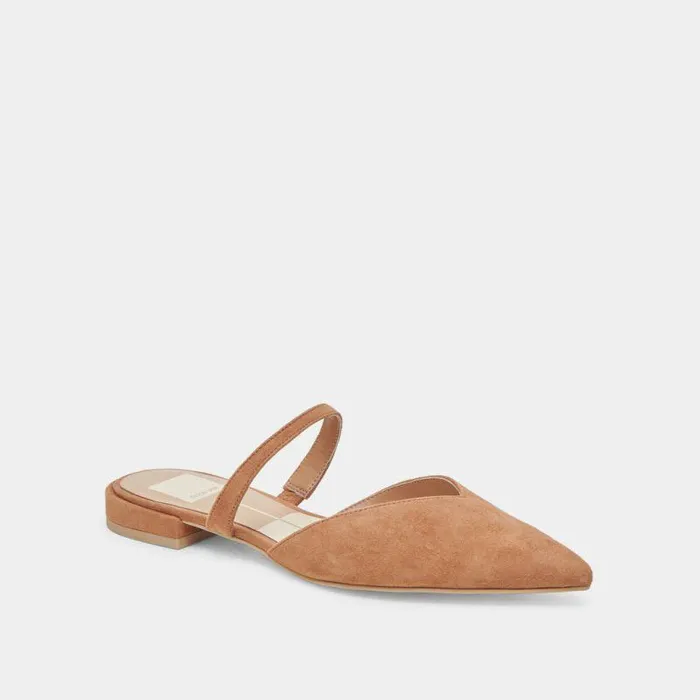 Mules and Clogs Shop Dolce Vita Kanika Flats Brown Suede Brown Suede