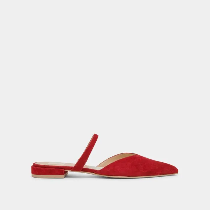 Mules and Clogs Shop Dolce Vita Kanika Flats Crimson Suede Crimson Suede
