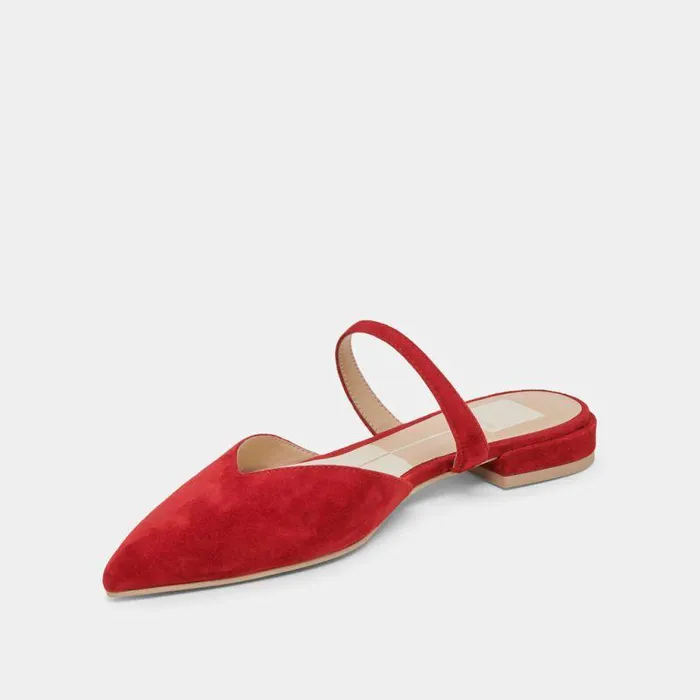 Mules and Clogs Shop Dolce Vita Kanika Flats Crimson Suede Crimson Suede