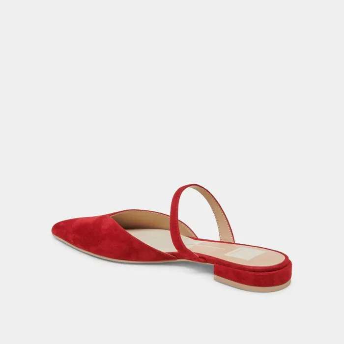Mules and Clogs Shop Dolce Vita Kanika Flats Crimson Suede Crimson Suede