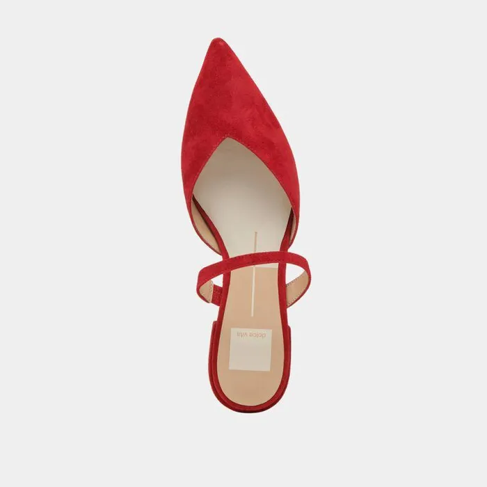 Mules and Clogs Shop Dolce Vita Kanika Flats Crimson Suede Crimson Suede