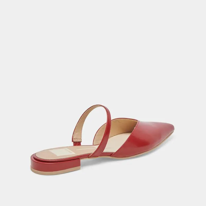 Mules and Clogs Shop Dolce Vita Kanika Flats Red Crinkle Patent Red Crinkle Patent