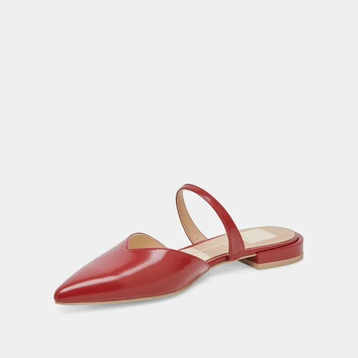 Mules and Clogs Shop Dolce Vita Kanika Flats Red Crinkle Patent Red Crinkle Patent