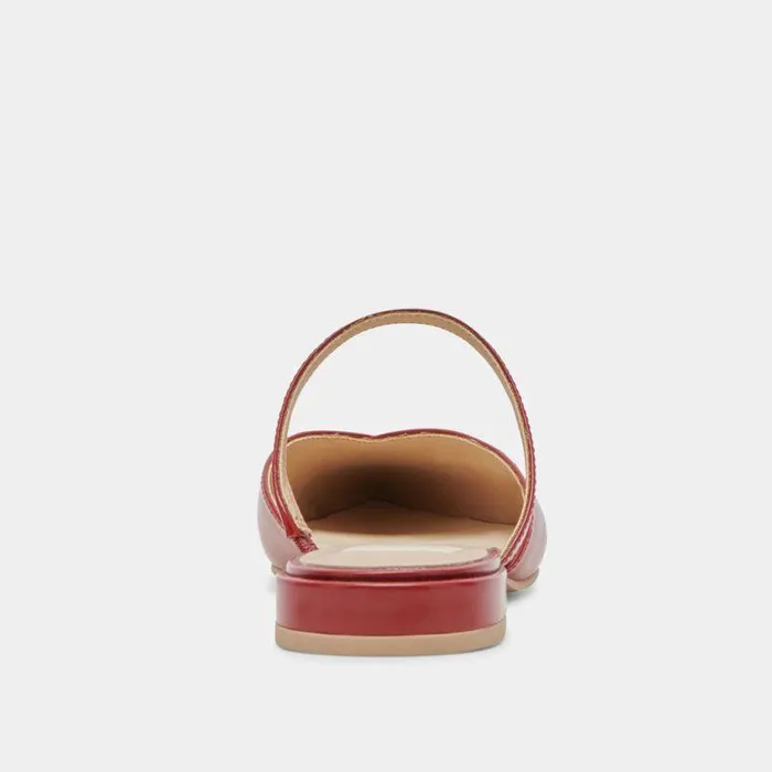 Mules and Clogs Shop Dolce Vita Kanika Flats Red Crinkle Patent Red Crinkle Patent