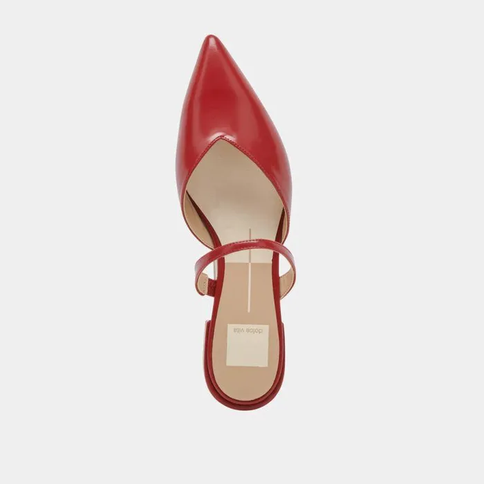 Mules and Clogs Shop Dolce Vita Kanika Flats Red Crinkle Patent Red Crinkle Patent
