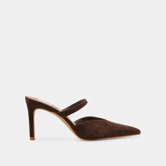 Mules and Clogs Shop Dolce Vita Kanika Heels Dk Brown Suede Dk Brown Suede