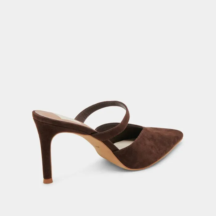 Mules and Clogs Shop Dolce Vita Kanika Heels Dk Brown Suede Dk Brown Suede