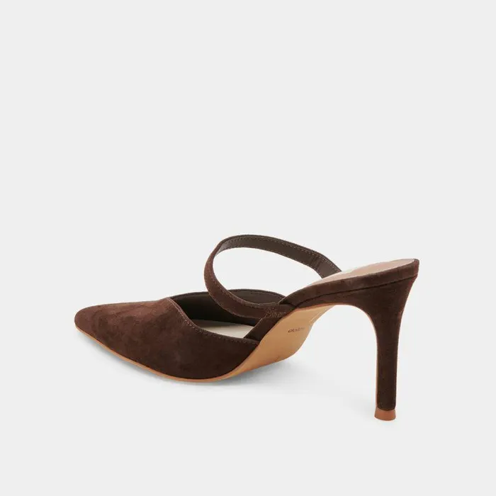 Mules and Clogs Shop Dolce Vita Kanika Heels Dk Brown Suede Dk Brown Suede