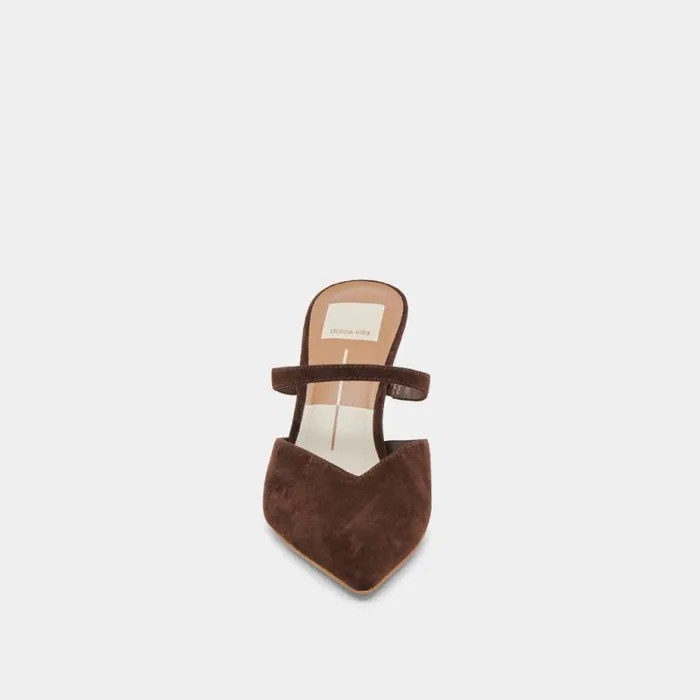 Mules and Clogs Shop Dolce Vita Kanika Heels Dk Brown Suede Dk Brown Suede