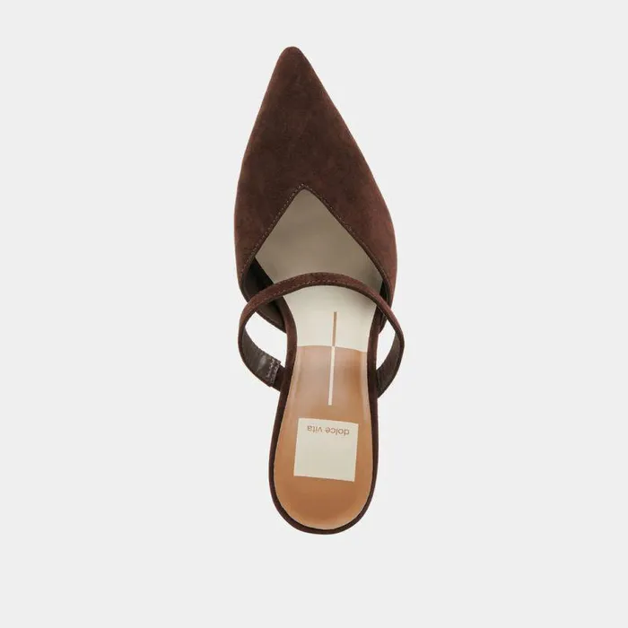 Mules and Clogs Shop Dolce Vita Kanika Heels Dk Brown Suede Dk Brown Suede