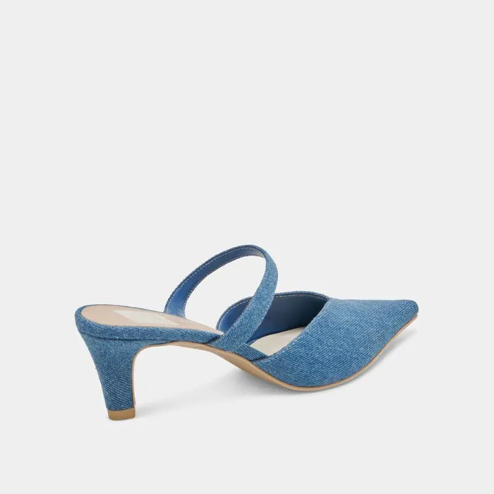 Mules and Clogs Shop Dolce Vita Kanika Mid Heels Blue Denim Blue Denim