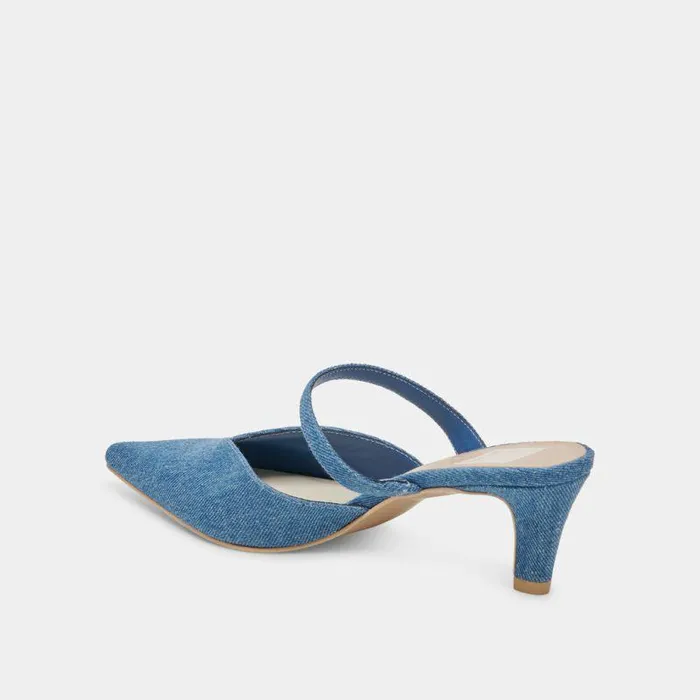 Mules and Clogs Shop Dolce Vita Kanika Mid Heels Blue Denim Blue Denim