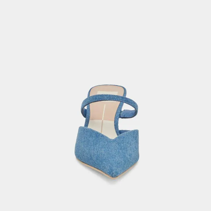 Mules and Clogs Shop Dolce Vita Kanika Mid Heels Blue Denim Blue Denim