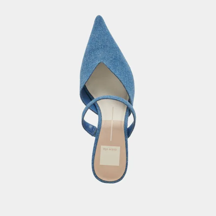 Mules and Clogs Shop Dolce Vita Kanika Mid Heels Blue Denim Blue Denim