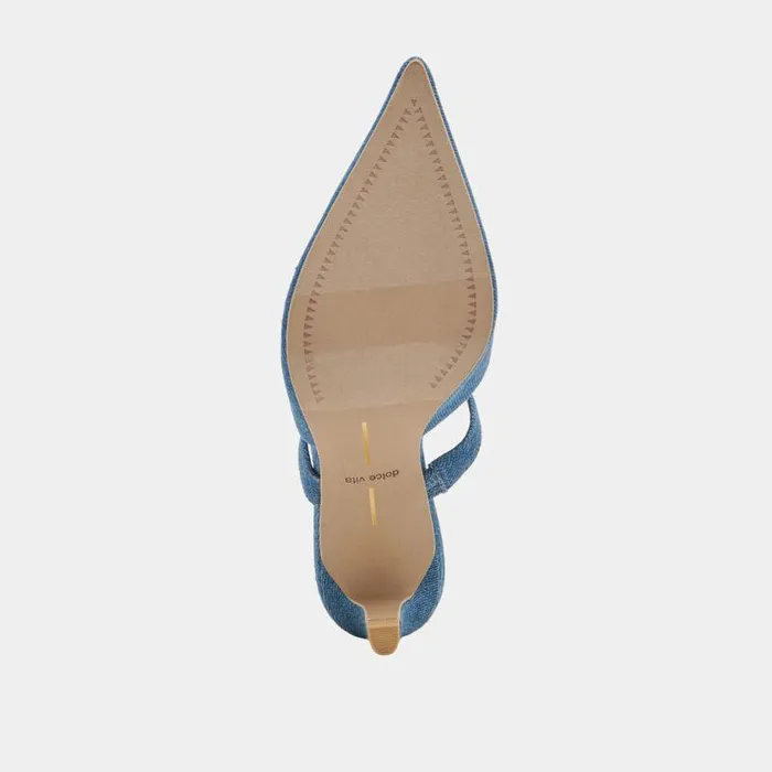 Mules and Clogs Shop Dolce Vita Kanika Mid Heels Blue Denim Blue Denim