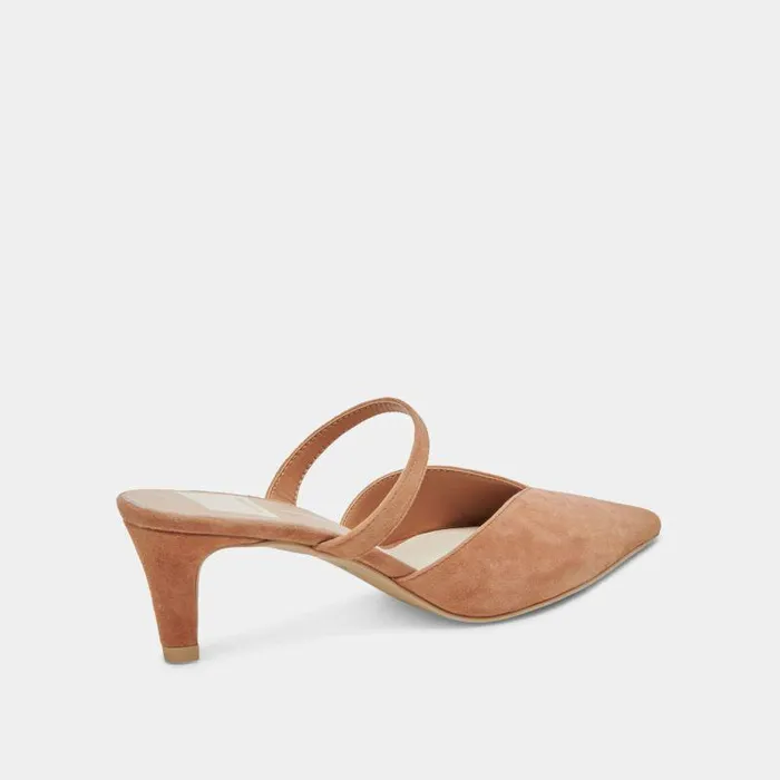 Mules and Clogs Shop Dolce Vita Kanika Mid Heels Brown Suede Brown Suede
