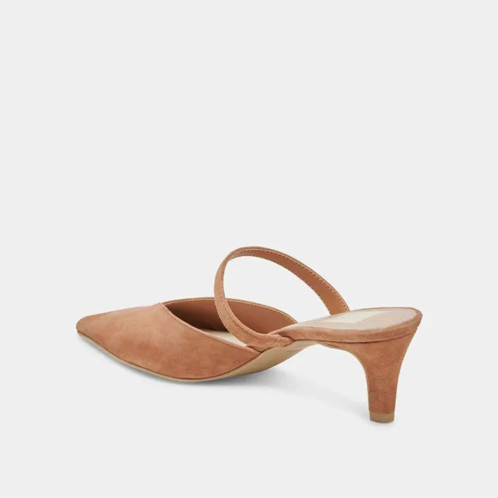 Mules and Clogs Shop Dolce Vita Kanika Mid Heels Brown Suede Brown Suede