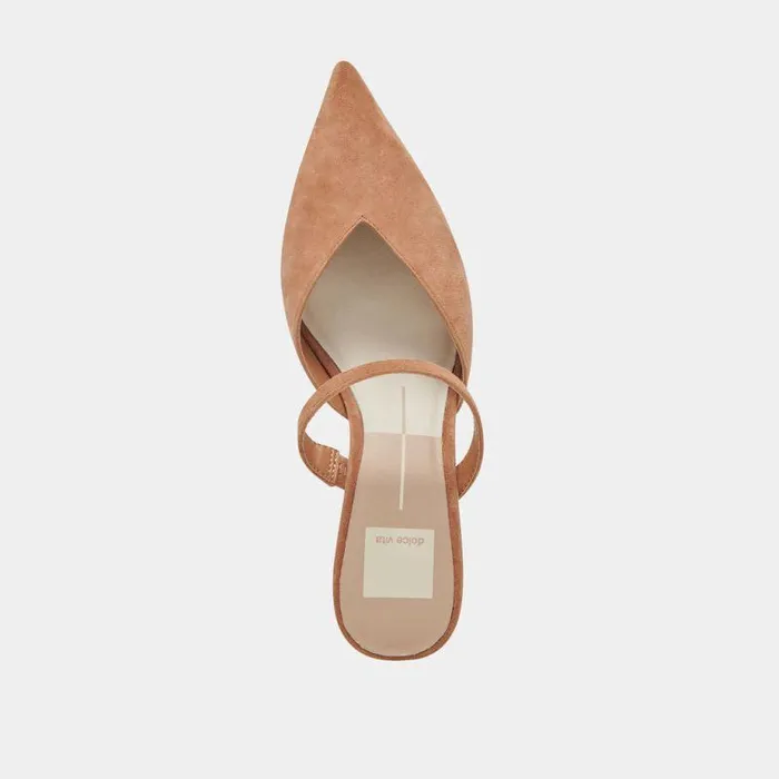 Mules and Clogs Shop Dolce Vita Kanika Mid Heels Brown Suede Brown Suede
