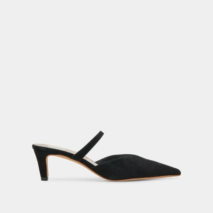 Mules and Clogs Shop Dolce Vita Kanika Mid Heels Onyx Suede Onyx Suede