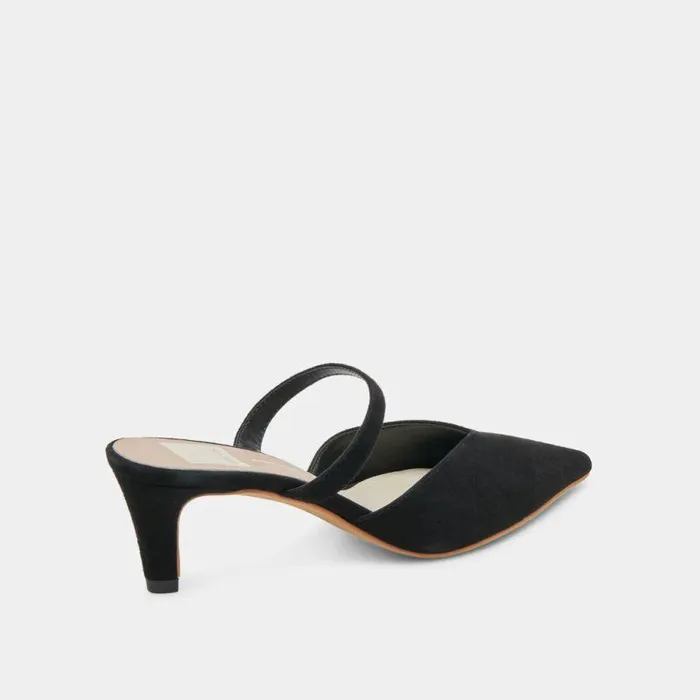 Mules and Clogs Shop Dolce Vita Kanika Mid Heels Onyx Suede Onyx Suede