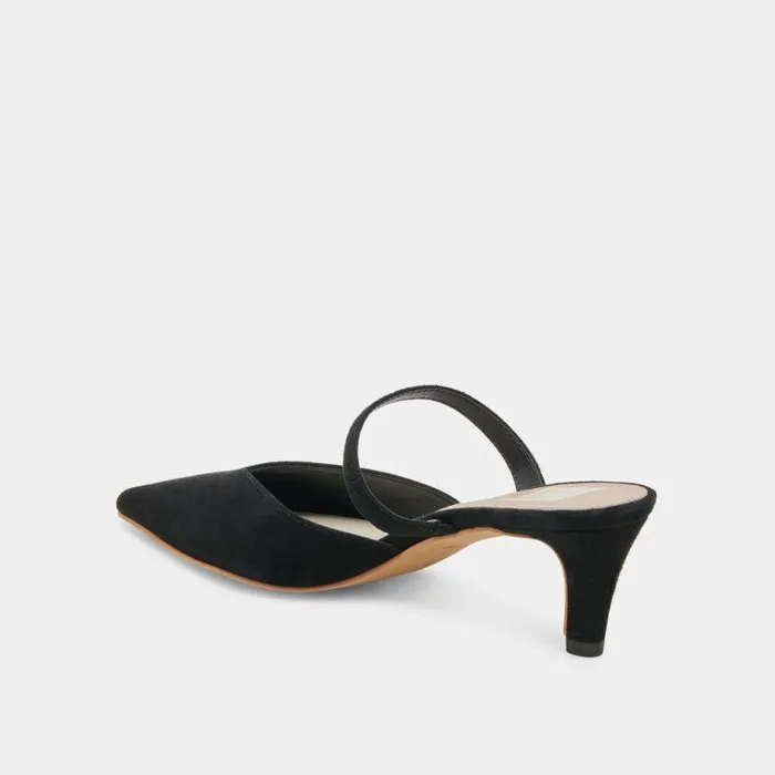 Mules and Clogs Shop Dolce Vita Kanika Mid Heels Onyx Suede Onyx Suede