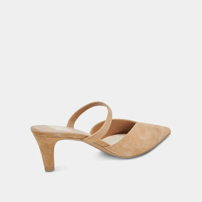 Mules and Clogs Shop Dolce Vita Kanika Mid Heels Tan Suede Tan Suede