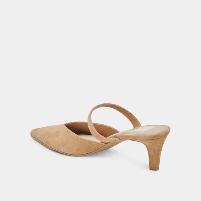 Mules and Clogs Shop Dolce Vita Kanika Mid Heels Tan Suede Tan Suede