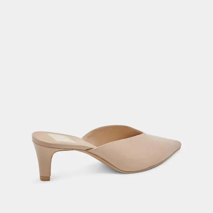 Mules and Clogs Shop Dolce Vita Sarina Heels Beige Crinkle Patent Beige Crinkle Patent