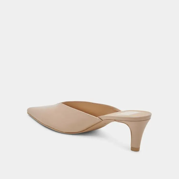 Mules and Clogs Shop Dolce Vita Sarina Heels Beige Crinkle Patent Beige Crinkle Patent