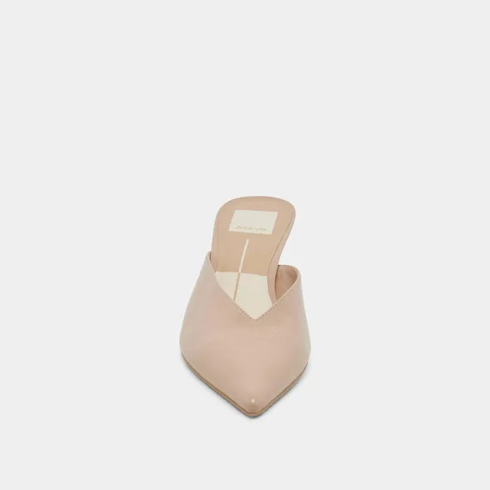 Mules and Clogs Shop Dolce Vita Sarina Heels Beige Crinkle Patent Beige Crinkle Patent