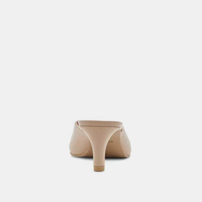 Mules and Clogs Shop Dolce Vita Sarina Heels Beige Crinkle Patent Beige Crinkle Patent