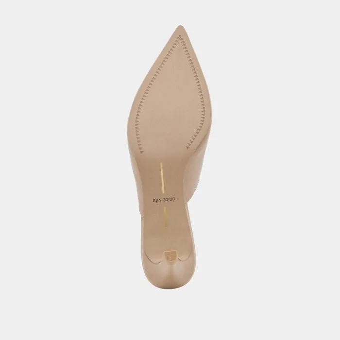 Mules and Clogs Shop Dolce Vita Sarina Heels Beige Crinkle Patent Beige Crinkle Patent