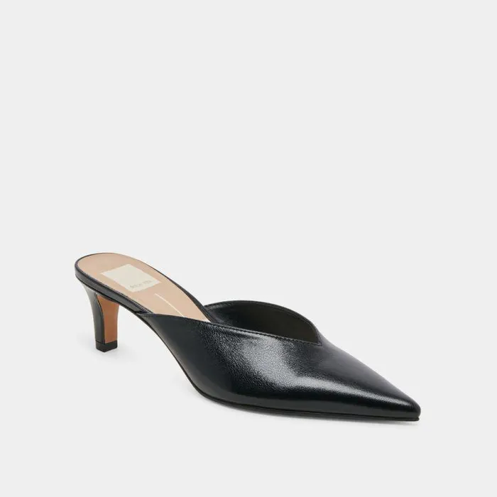 Mules and Clogs Shop Dolce Vita Sarina Heels Midnight Crinkle Patent Midnight Crinkle Patent