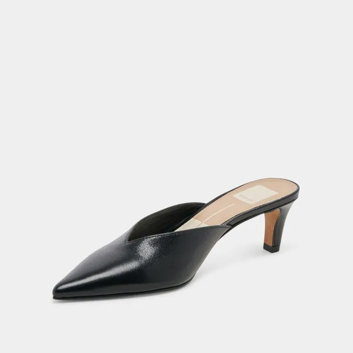 Mules and Clogs Shop Dolce Vita Sarina Heels Midnight Crinkle Patent Midnight Crinkle Patent