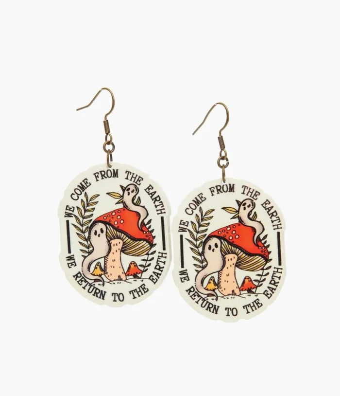 Mushrooms and Ghosties Cottagecore Earrings Accessories Unique Vintage Earrings Mushrooms and Ghosties Cottagecore Earrings Accessories Unique Vintage Earrings