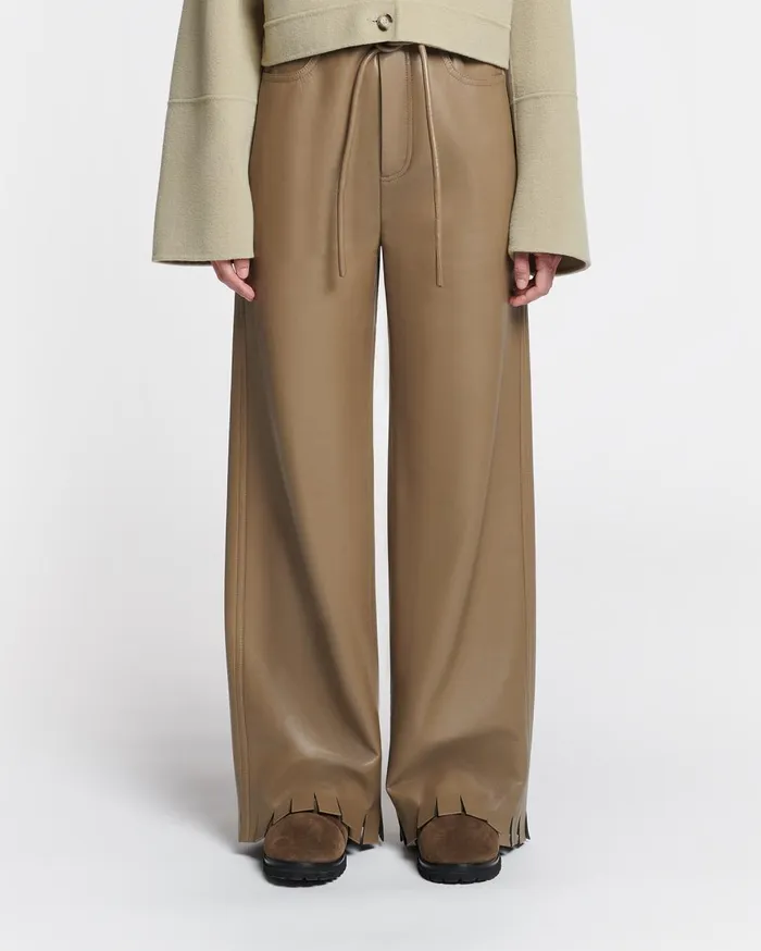 Nanushka Bottoms Harlee Muted Khaki 8211 Women