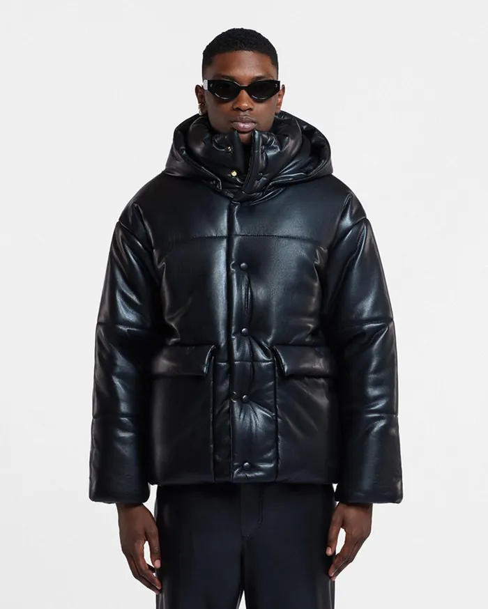 Nanushka Outerwear and Jackets Hide Mens Black 8211 Men