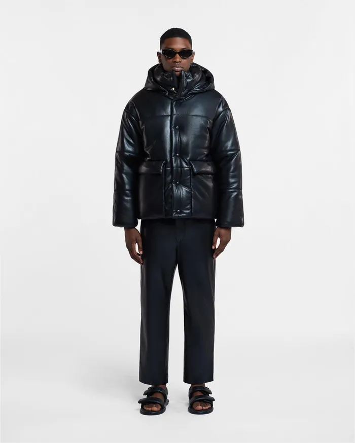 Nanushka Outerwear and Jackets Hide Mens Black 8211 Men